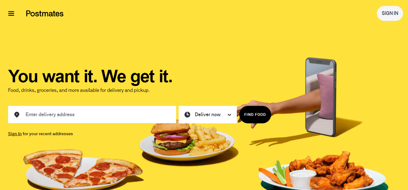 Postmates food delivery app US Postmates food delivery app US