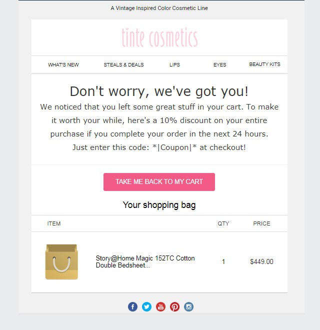 Shopping cart development softwar- email automation