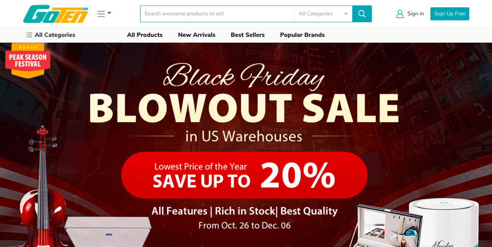 eCommerce website BFCM sale